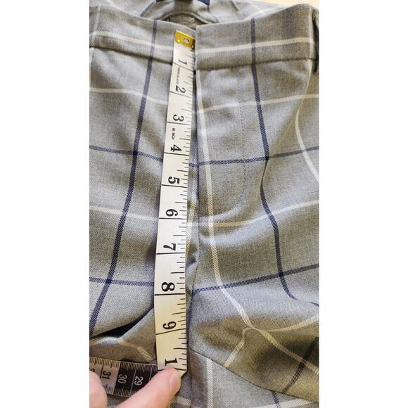 Tommy Hilfiger Gray Windowpane Plaid Slim Ankle Slack Pants Women Size 12 NWOT - Picture 12 of 13